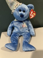 Ty Beanie Baby September Birthday Bear with Tag and Hat EUC 2002