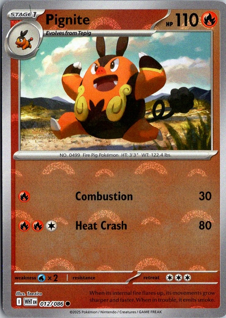 Pignite (Poke Ball Pattern) Holo Common SV: White Flare - 012/086 NM