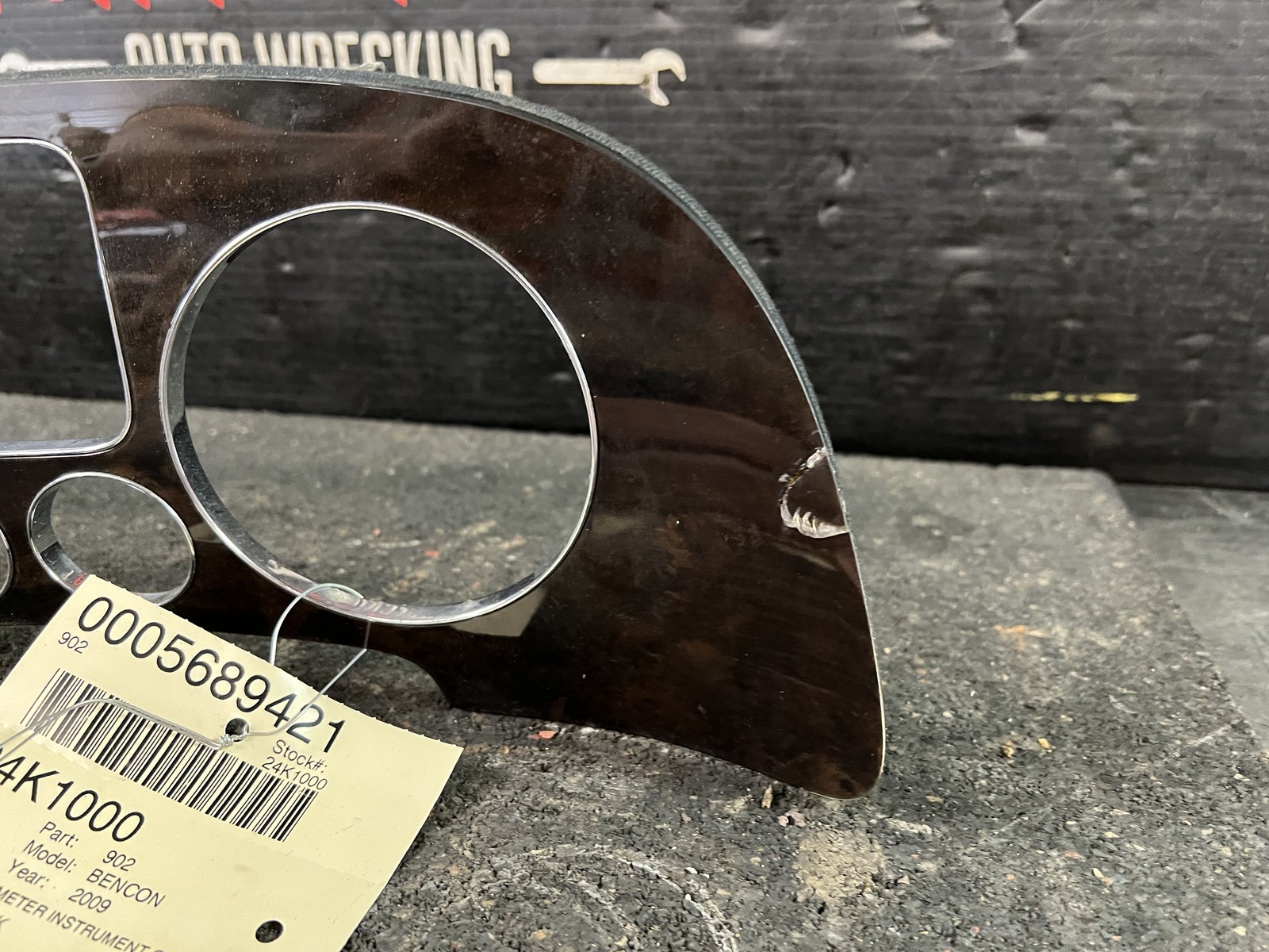 03-12 BENTLEY CONTINENTAL DASH SPEEDOMETER INSTRUMENT GAUGE CLUSTER BEZEL TRIM