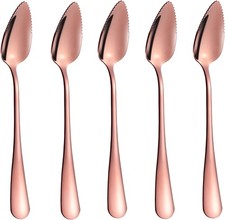 Stainless Steel Grapefruit Spoon Utensil Set, Serrated Edge Thick Gauge Handle
