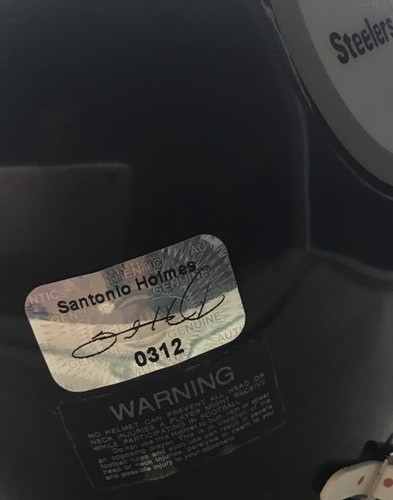 Santonio Holmes Pittsburgh Steelers Signed Autographed Mini Helmet Player Holo - Picture 3 of 6