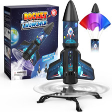 Spinner Rocket Launcher for Kids 200Ft Self Launching Rocket Toy Gift  with Par