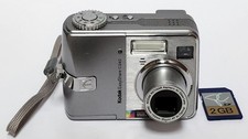 Kodak EasyShare C340 5.0MP Digital Camera Silver Tested W/ Batteries & SD Card