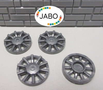 ( E14/19/10 ) LEGO 4 x 18978b Radabdeckung Radkappe silber für Rad 18976