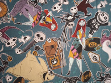 nightmare before christmas fun fabric blue sally 11.5 by 9 inch