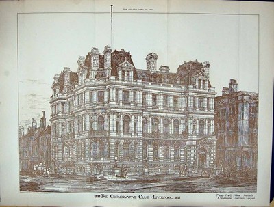 Alter Baumeister 1884 Architektur Konservativer Club Liverpool Gebäude Ho 19.