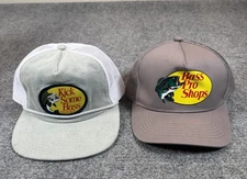 Bass Pro Shops Hat Cap Snap Back Gray Mesh Trucker Patch Fishing Mens One Size