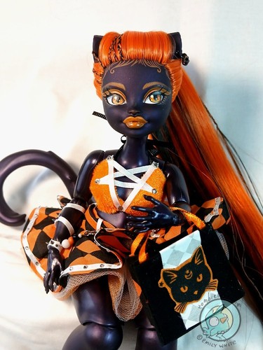 Halloween Black Cat Catty Noir ART DOLL Monster High G3 Custom Repaint OOAK ejw - Picture 4 of 7