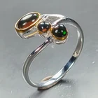 Antique jewelry Natural Black Opal Ring 925 Sterling Silver Size 6 /R468069