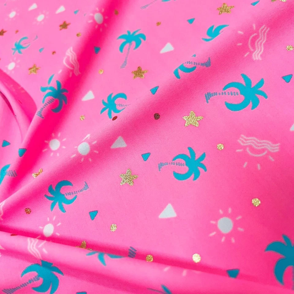 Traje de baño de tela de spandex con estampado de palmeras de verano elástico en 4 direcciones 60" de ancho por yarda Foto 4 de 4