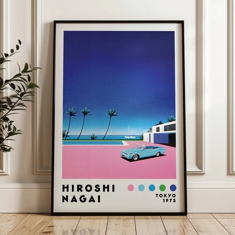 Hiroshi Nagai Art Print, Vaporwave Print, Home Decor