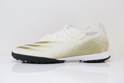 Adidas X Ghosted.3 TF Fußballschuhe Weiß Gold Größe UK 10,5 EUR 45,3 US 11