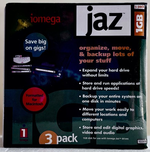 NEW 3-pack IOMEGA Jaz 1GB Disks formatted for Macintosh Item 10388 - Afbeelding 2 van 5