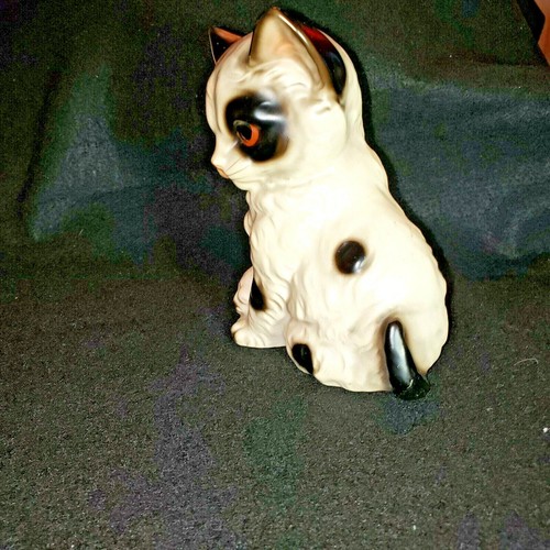MCM Porcelain Kitten Figurine White Black Sweet Face Made in Japan - Bild 5 von 12
