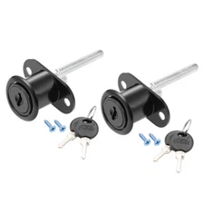2pcs Drawer Lock 19mm Cylinder Diameter for Desk Cabinet Locker Showcase Black