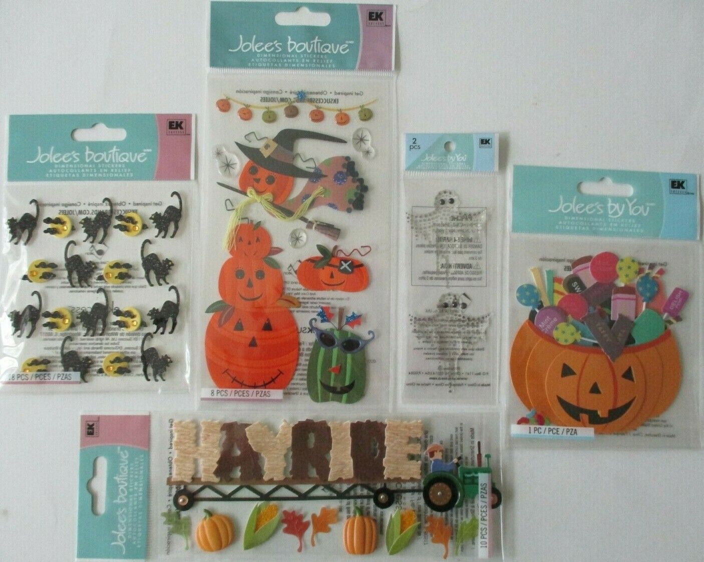 Jolee's Boutique Scrapbooking Craft Stickers Lot HALLOWEEN Pumpkins Candy