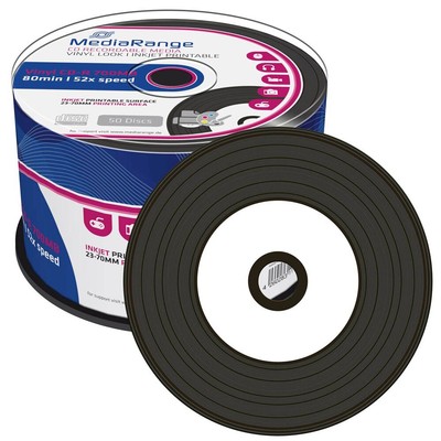 100 CD-R 52fach, 700MB Rohlinge Mediarange MR226 Spindel Cakebox Vinyl Look