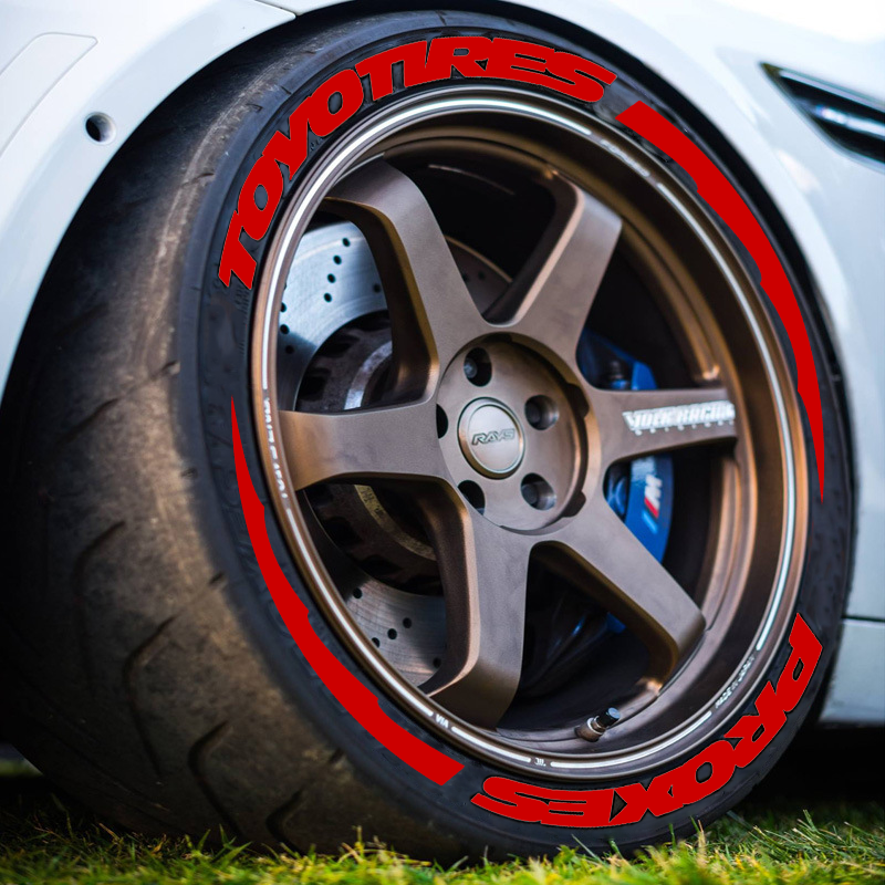 Tire Lettering Sticker TOYO TIRES PROXES + Stripes 1.06'' 14''-22