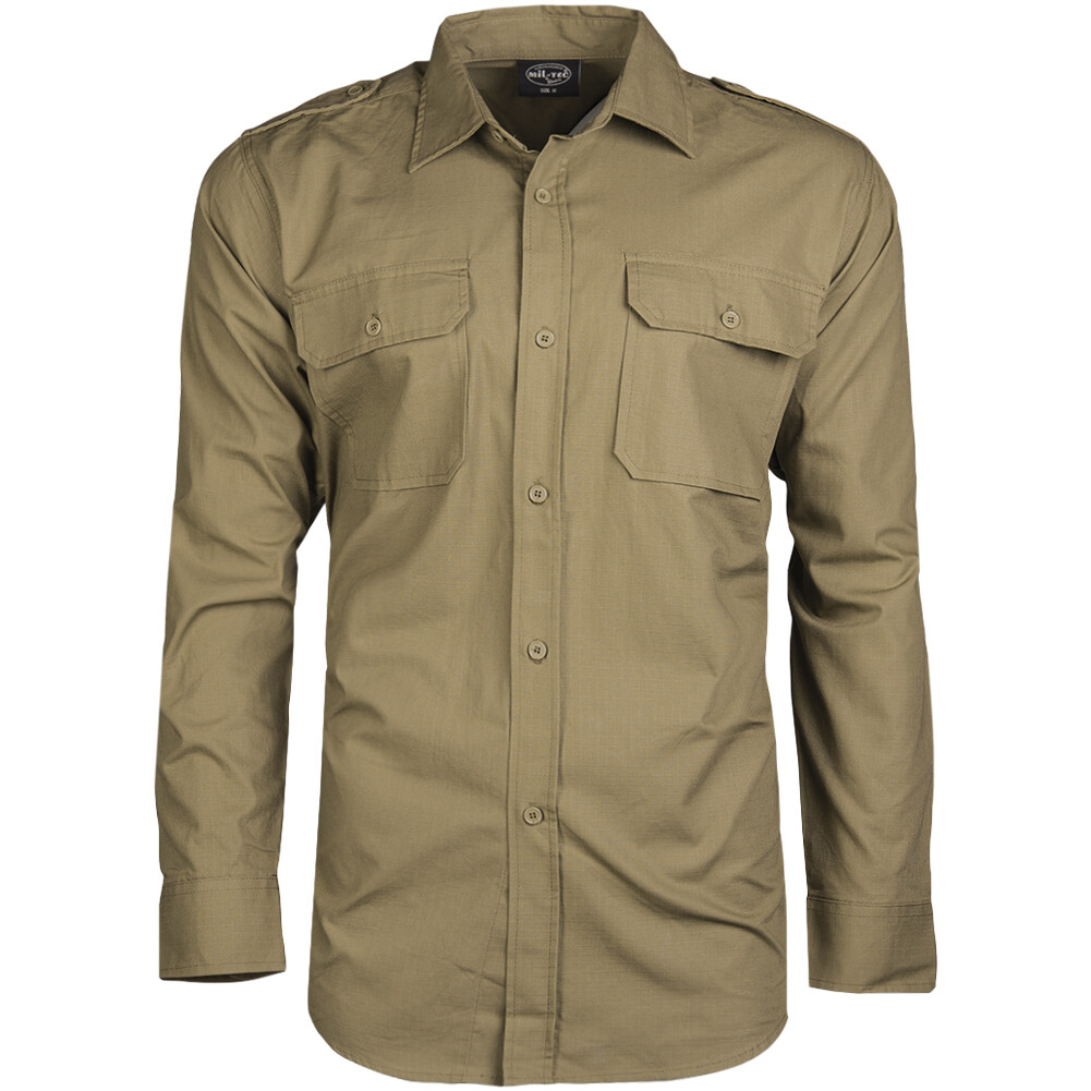 Mil-Tec Mens Long Sleeve Shirt Army Uniform Tactical Ripstop