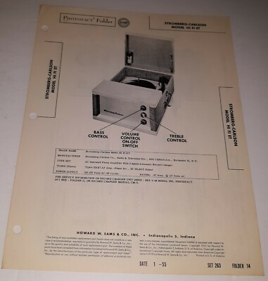 Stromberg-Carlson Model HI FI ET Photofact Folder