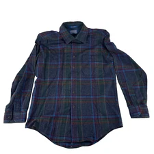 Vintage 90s LOBO Pendelton Men's Virgin Wool Plaid Flannel Overshirt USA Size M