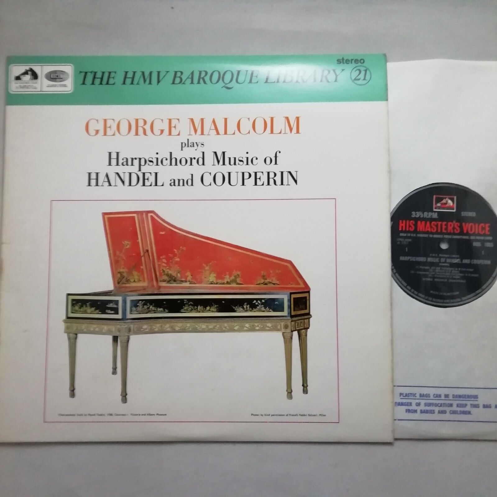 EMI LP HQS 1085: Harpsichord Music of Handel and Couperin / George Malcolm
