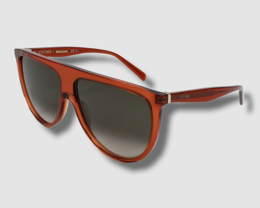 $430 CÉLINE CL41435/S EFBZ3 Women's Brown Aviator Sunglasses