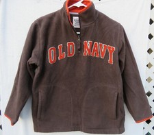 Old Navy Jacket Kids Medium M Brn Fleece Zip Neck Beach Camp ColdWeather Unisex