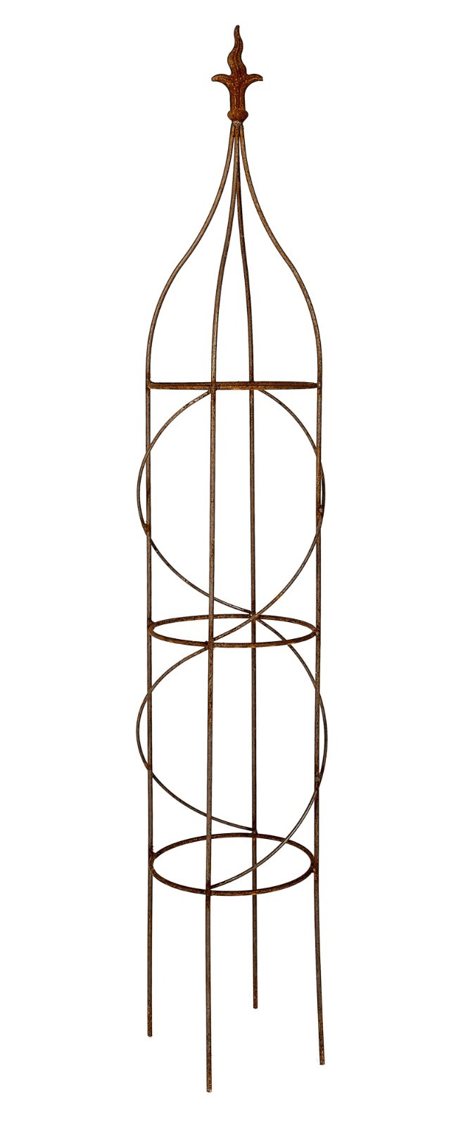 Metal Obelisk Climbing Plant Garden Rusted Support Natural Rust Flame 150cm