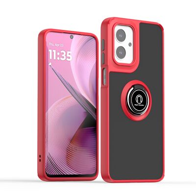 For Motorola Moto G55, Luxury Shockproof Hybrid Ring Holder Case Cover