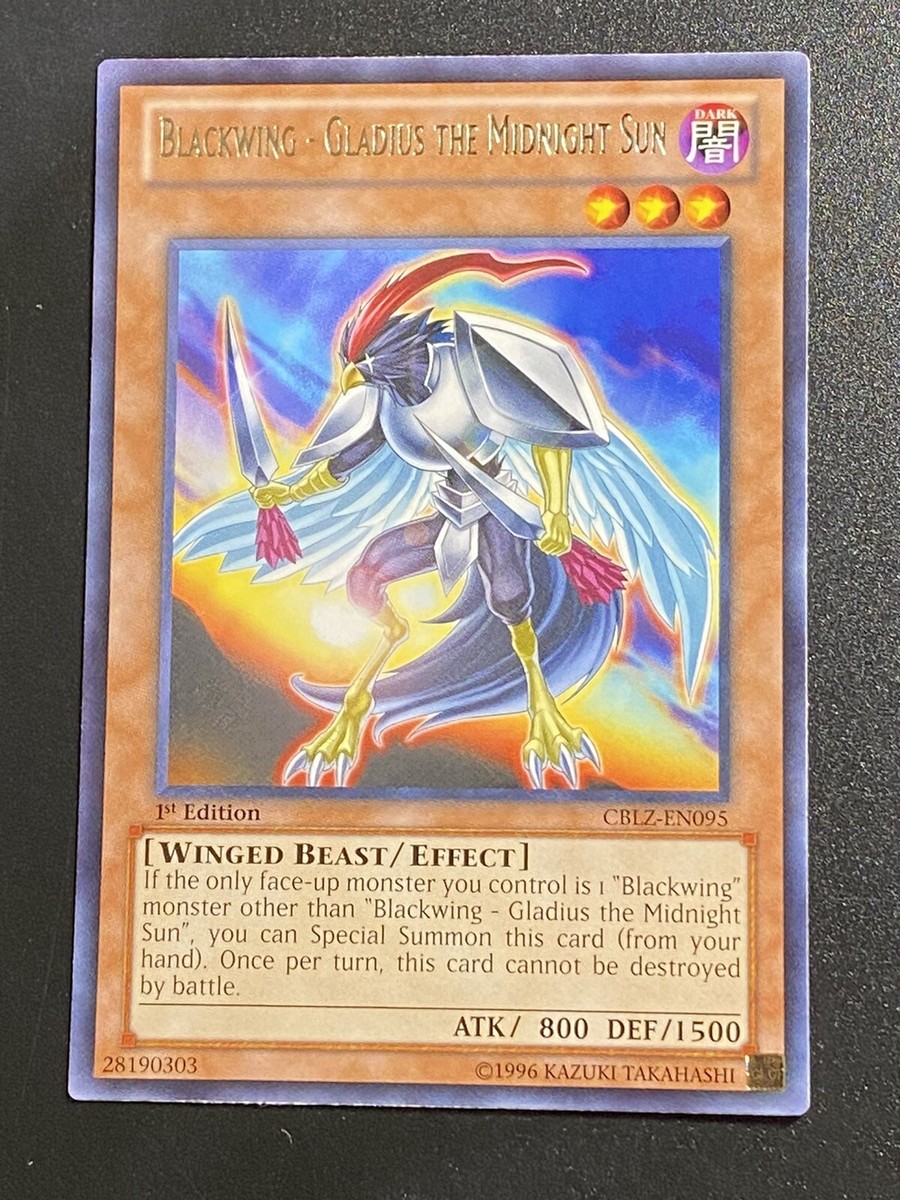 YuGiOh! Blackwing - Gladius the Midnight Sun CBLZ-EN095 Rare 1st