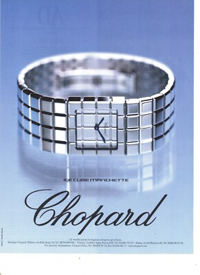 Chopard Ice Cube Advertising Cuffs 2001 Italian Magazine Advertising 28x21