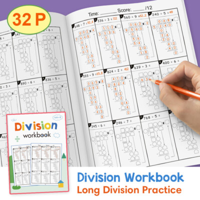 Multiplication and Division Math Improvement Exercises Practice Book Children