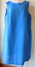 FLAX Designs Linen Shift Dress 2G NWT Diana Dress ROYAL