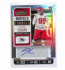 2023 Panini Contenders Keondre Coburn 49/50 Auto Midfield Rookie Card Chiefs
