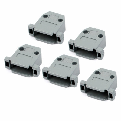 5 Pcs Serial Port D-Sub DB15 Connector Kit Gray Plastic Hoods Shell w Screws