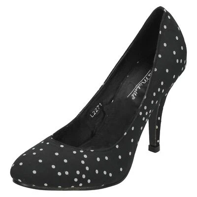 Ladies Anne Michelle Polka Dot Court Shoes: L2R271