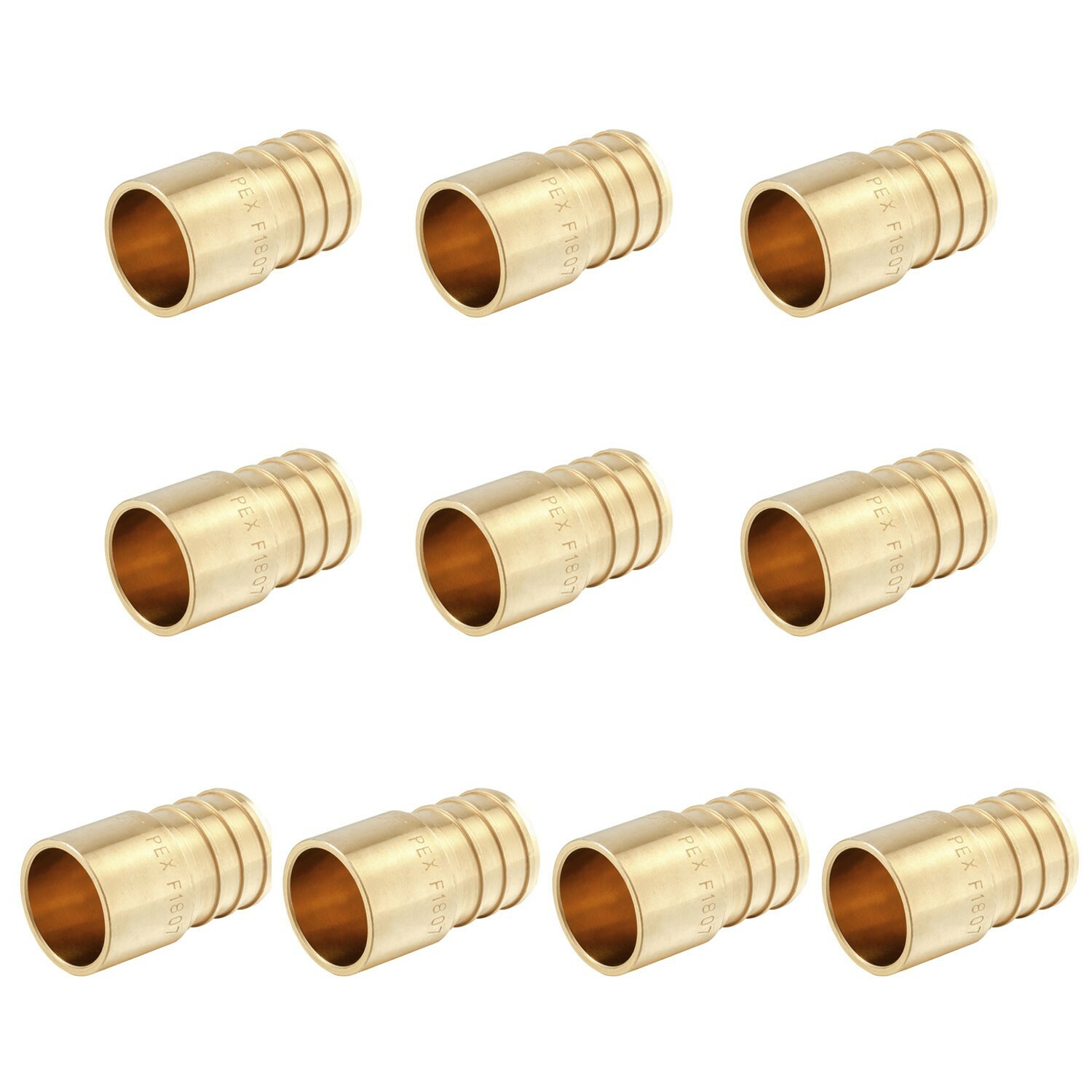 EFIELD 10 PCS Pex 3/4" X 1/2" FEMALE SWEAT ADAPTERS BRASS CRIMP FITTING