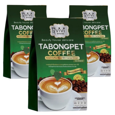 Instant Coffee VIVI Tabongpet 3-in-1 No Sugar 10 Sachets. x 3