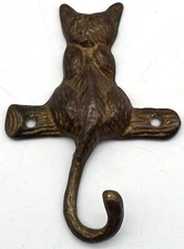 SPI Home San Pacific Intl Brass Cat Single Wall Mount Coat Hook 4” Bronze Finish