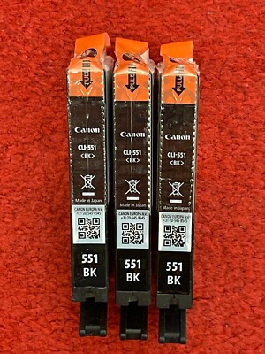3x Original Canon Patrone 551 Black   CLI-551BK mit Rechnung