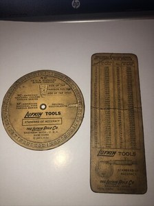 1935 Lufkin Tools Charts NC Screw Threads Circular Slide Rule Tap Drill Sizes