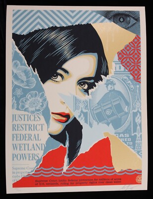 SHEPARD FAIREY hand signed Wetland Powers 2023 ed/550 obey giant