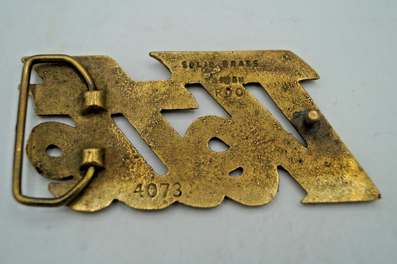 VINTAGE SOLID BRASS CORVETTE "VETTE" VETTE BELT B… - image 3