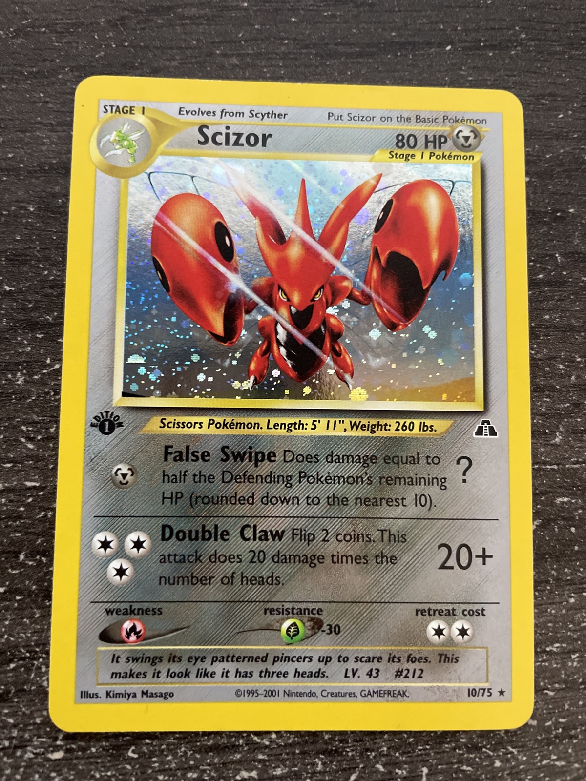 SCIZOR / CIZAYOX HOLO - POKÉMON 10/75 NEO DISCOVERY 1ST PROCHE DU NEUF/NM