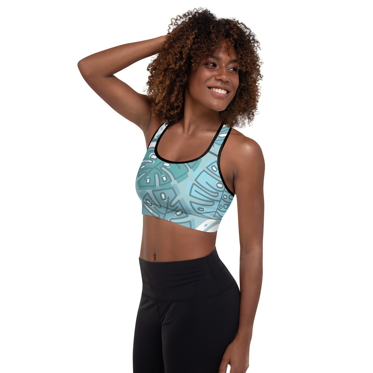 Tropical Leaf Monstera Women Padded Sports Bra | eBay