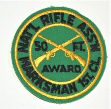 Vtg NRA National Rifle Association Marksman 1st Class Target Patch New NOS 1980s