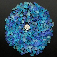 blue cobalt aqua sea beach glass small 200 pieces lots bulk 8-12mm jewelry use