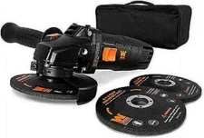 7.5-Amp 4-1/2-Inch Corded Angle Grinder with 3 Discs and Case Lightweight