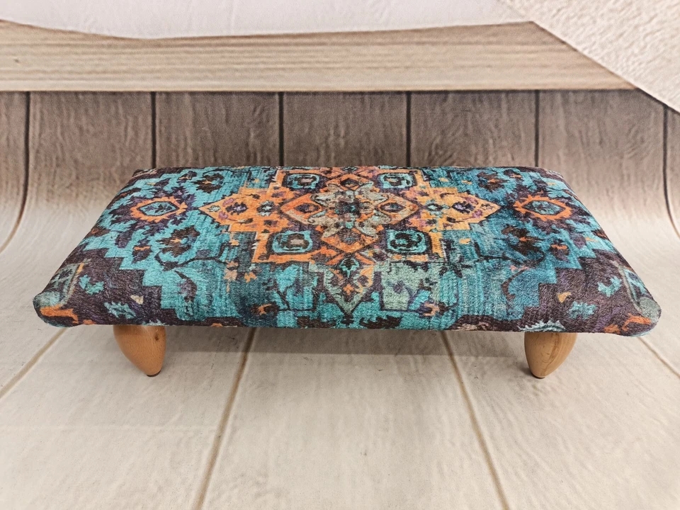 Upholstered bed step Bohemian bench Footstool bench Couch table Short bench - Image 2 of 4
